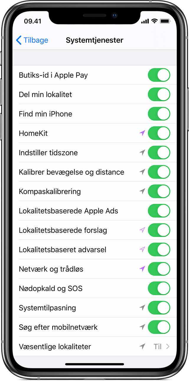 Om anonymitet og Lokalitetstjenester i iOS og iPadOS - Apple-support (DK)