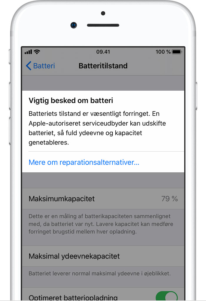 Batteri og ydeevne for iPhone - Apple-support (DK)