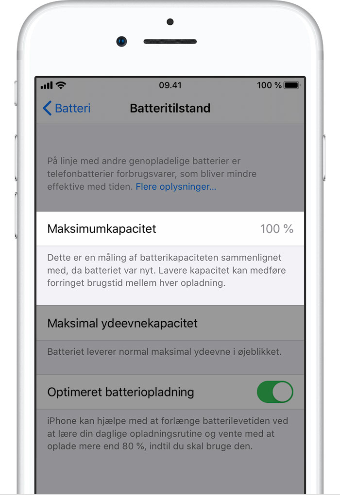 Batteri og ydeevne for iPhone Apple-support (DK)