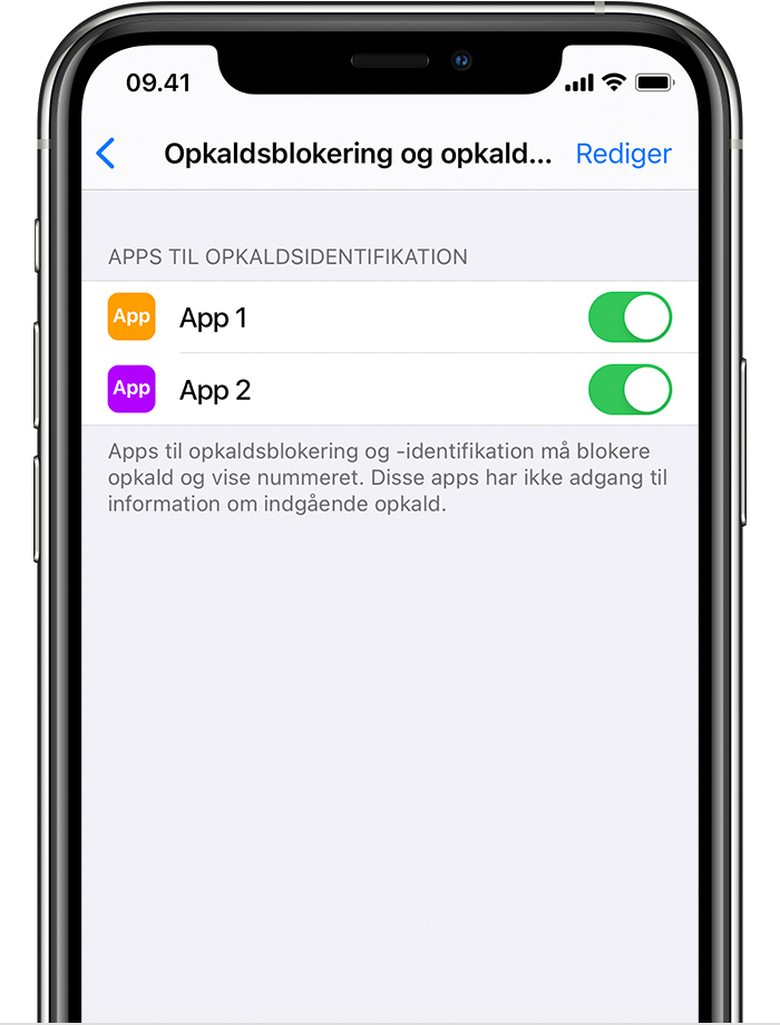 iPhone, der viser, hvordan du konfigurerer en app til at filtrere uønskede opkald