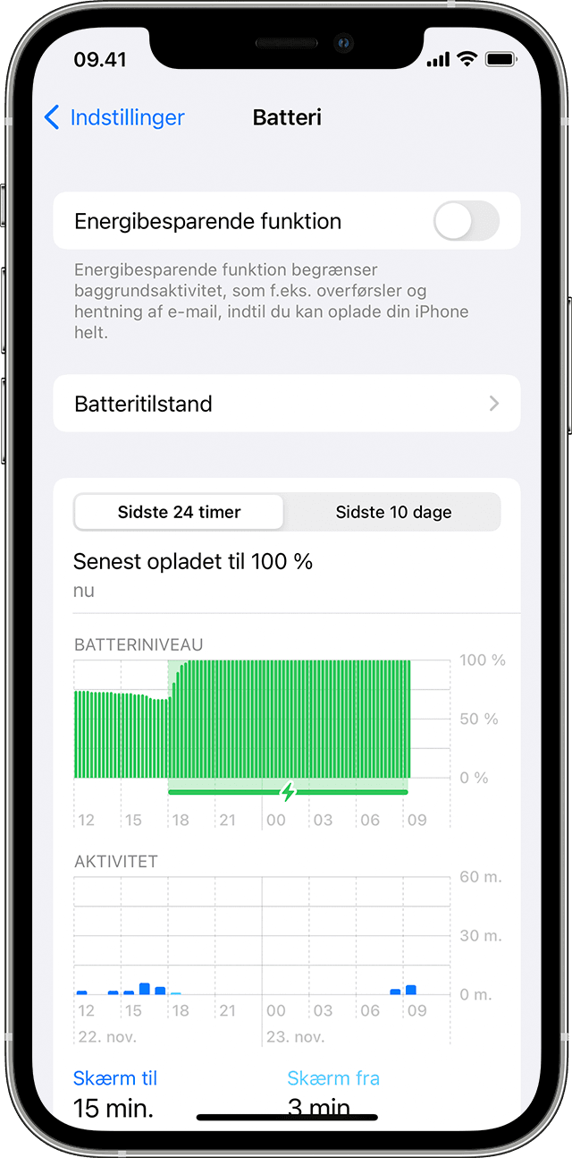 Om batteribruget på en iPhone, iPad og iPod touch - Apple-support (DK)