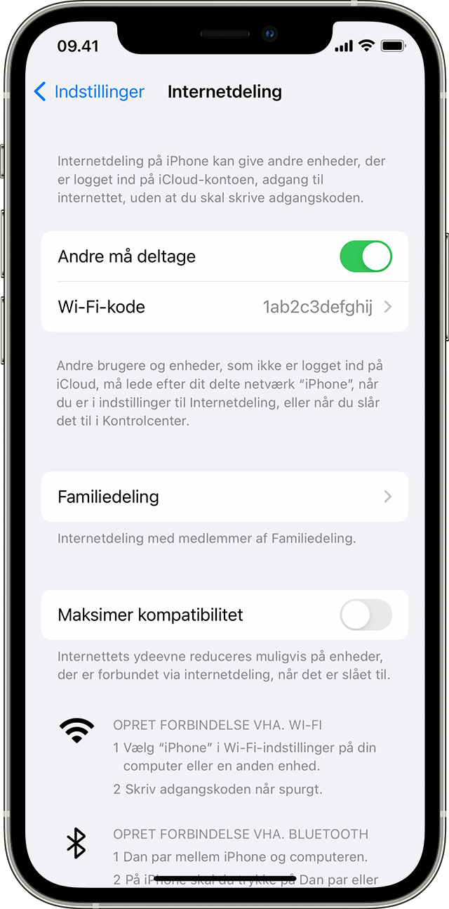 fredelig Autonomi prototype Sådan indstilles Internetdeling på en iPhone eller iPad - Apple-support (DK)