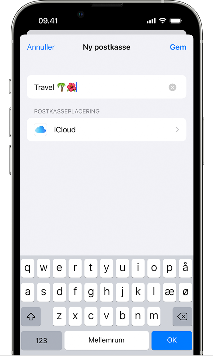 Opret en ny postkasse i iOS 15