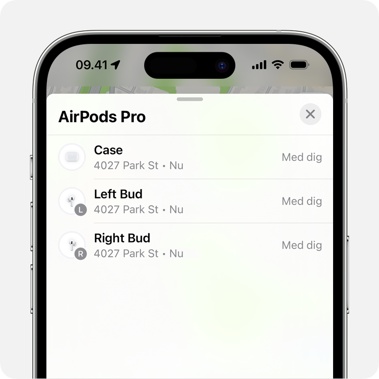 Find dine forlagte AirPods med Find - Apple-support (DK)