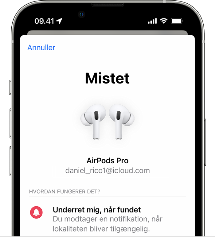 dine mistede AirPods - Apple-support