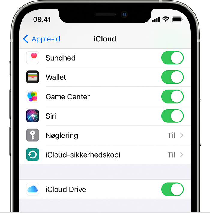 Indstilling af iCloud Drive - Apple-support (DK)