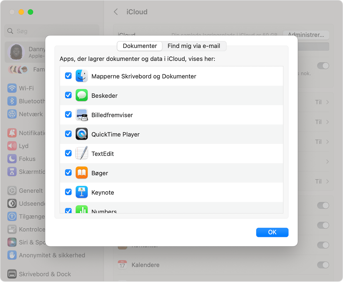 Tilføjelse af fra Skrivebord og Dokumenter til iCloud Drive - Apple-support (DK)