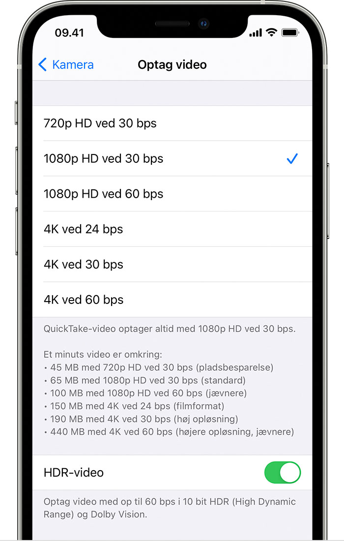 Afspil og optag HDR-video på iPhone eller iPad - Apple-support (DK)