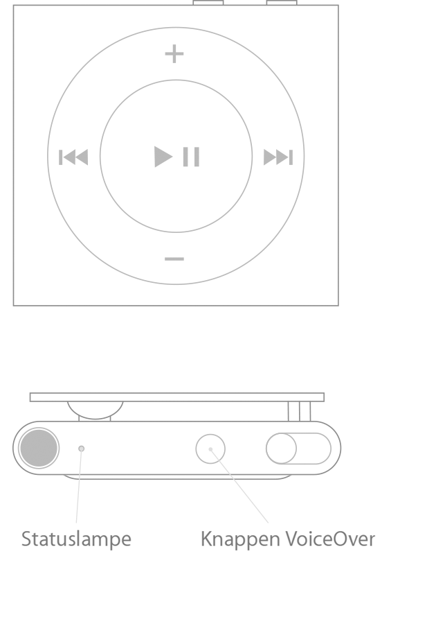Kontrol af statusindikator og batterispænding på din iPod shuffle - Apple-support  (DK)
