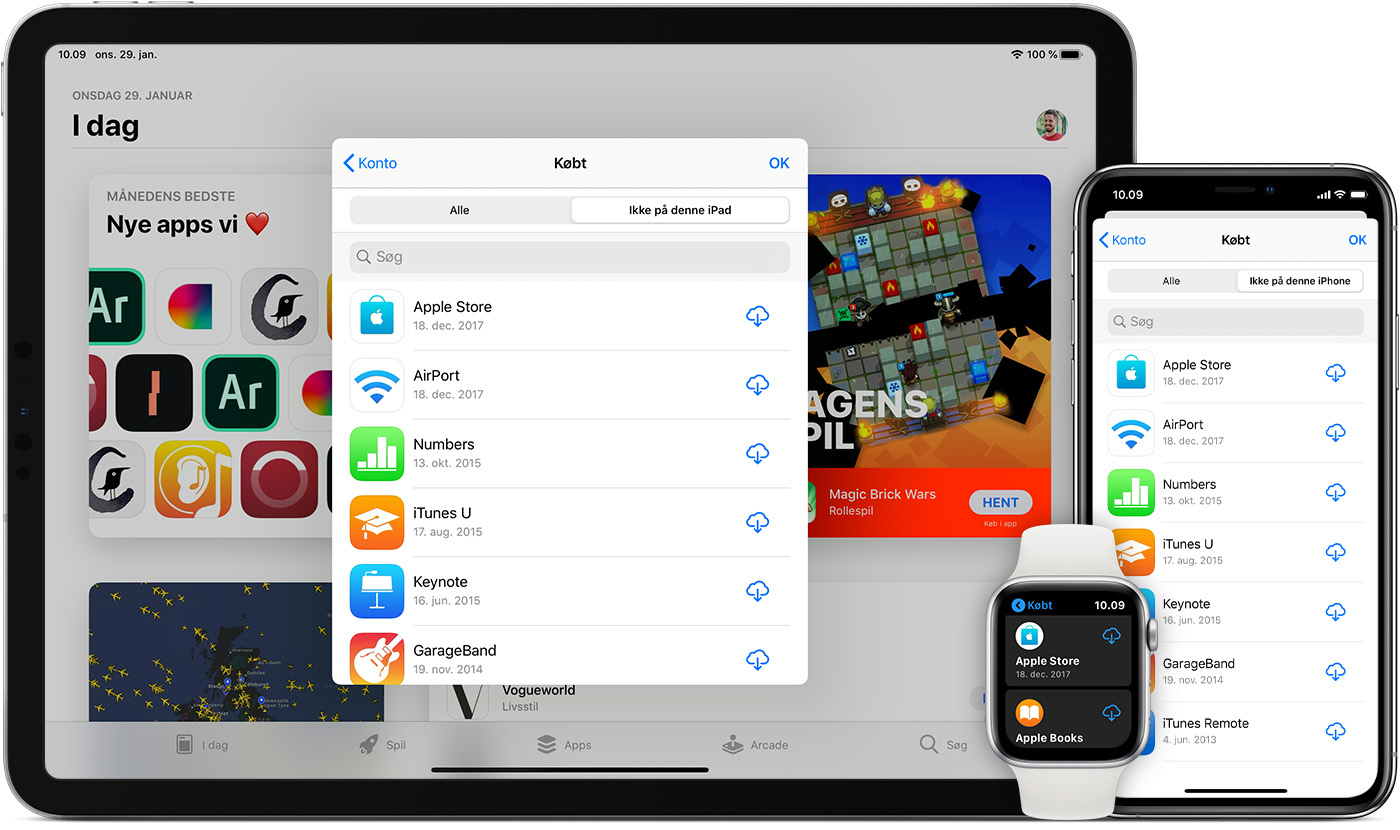 Download apps, musik, film, tv-udsendelser og bøger igen - Apple ...