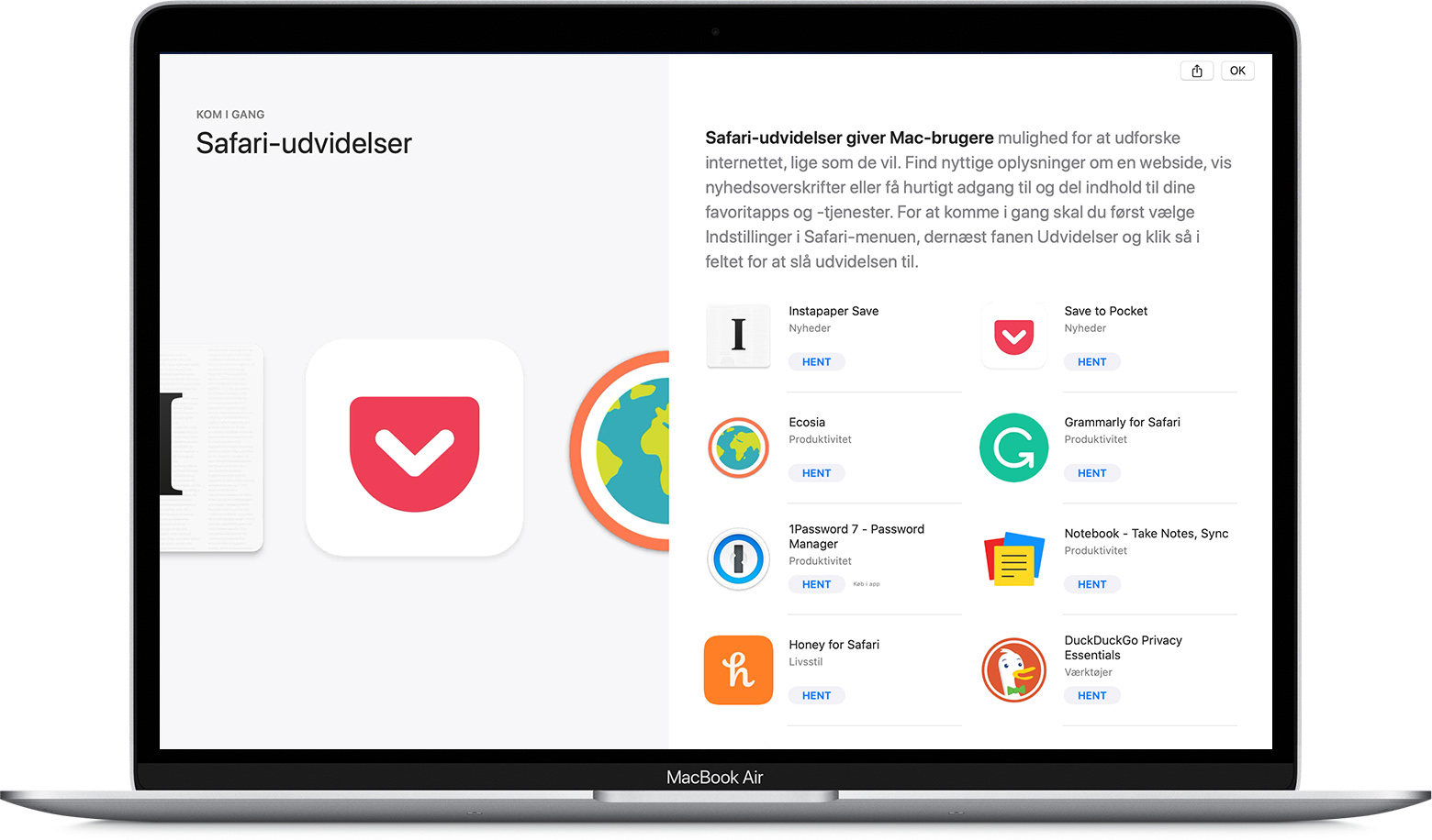 Personligt Hals bureau Sådan installerer du Safari-udvidelser på din Mac - Apple-support (DK)