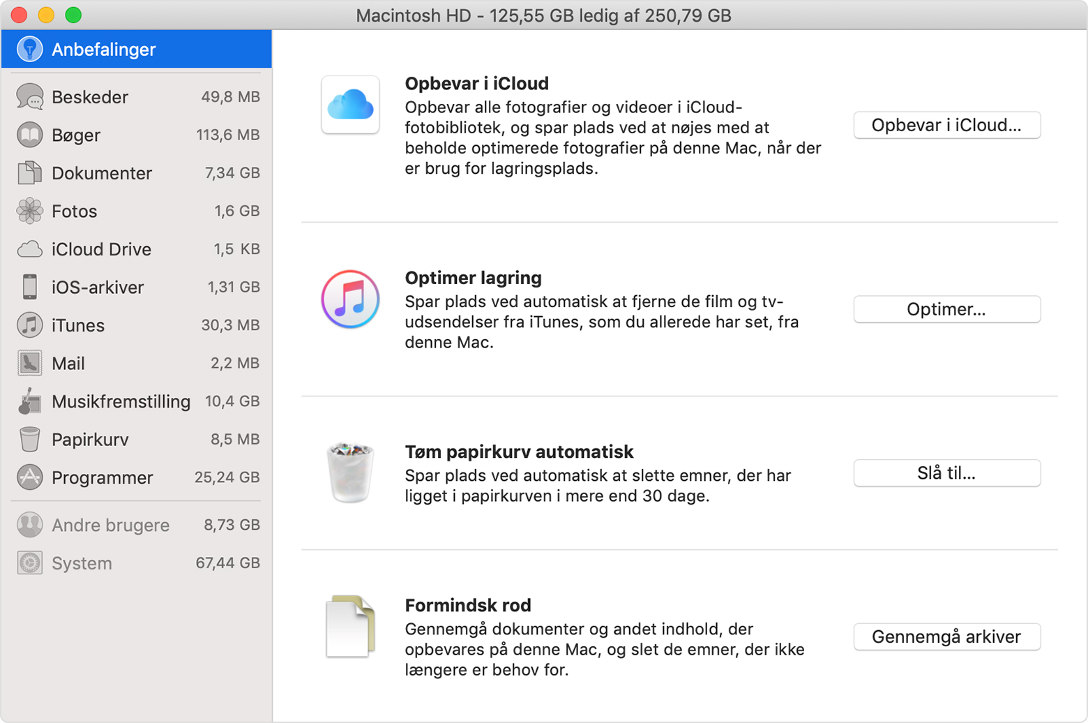 Sådan frigør du lagringsplads på din Mac - Apple-support