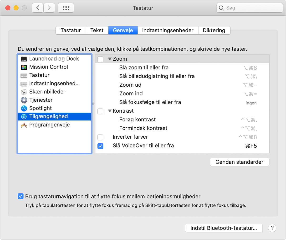 Mac-genveje til tilgængelighedsfunktioner - Apple-support
