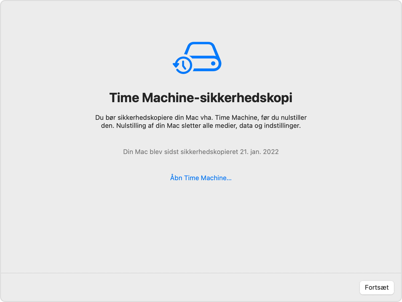 Slet alt på din Mac, og nulstil den til fabriksindstillingerne -  Apple-support (DK)