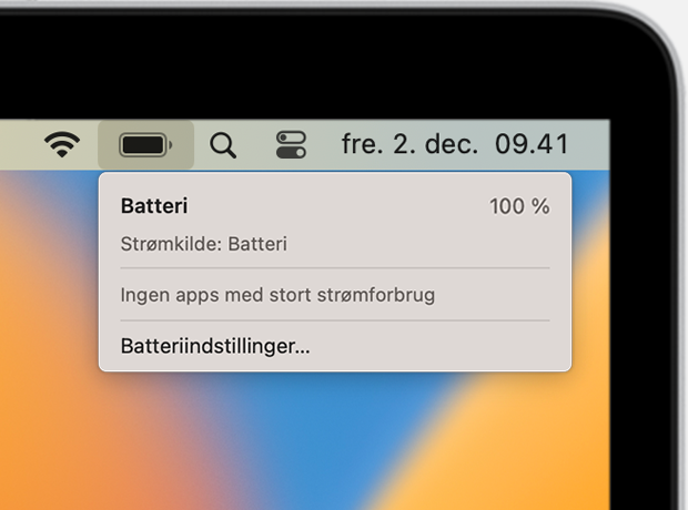 to uger MP Estate Få hjælp til batteriet i din bærbare Mac - Apple-support (DK)
