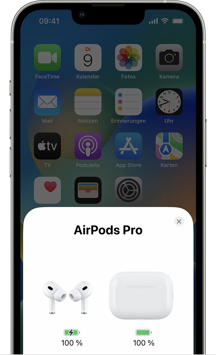 AirPods aufladen und Informationen zur Batterielaufzeit erhalten - Apple  Support (DE)
