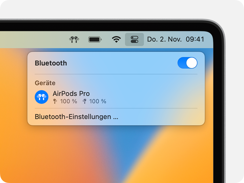 AirPods mit einem Mac und anderen Bluetooth-Geräten einrichten - Apple  Support (DE)