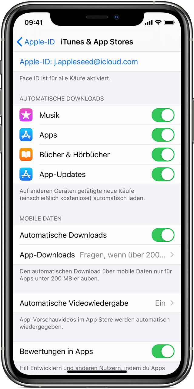 Apps aktualisieren oder automatische Downloads verwenden Apple Support