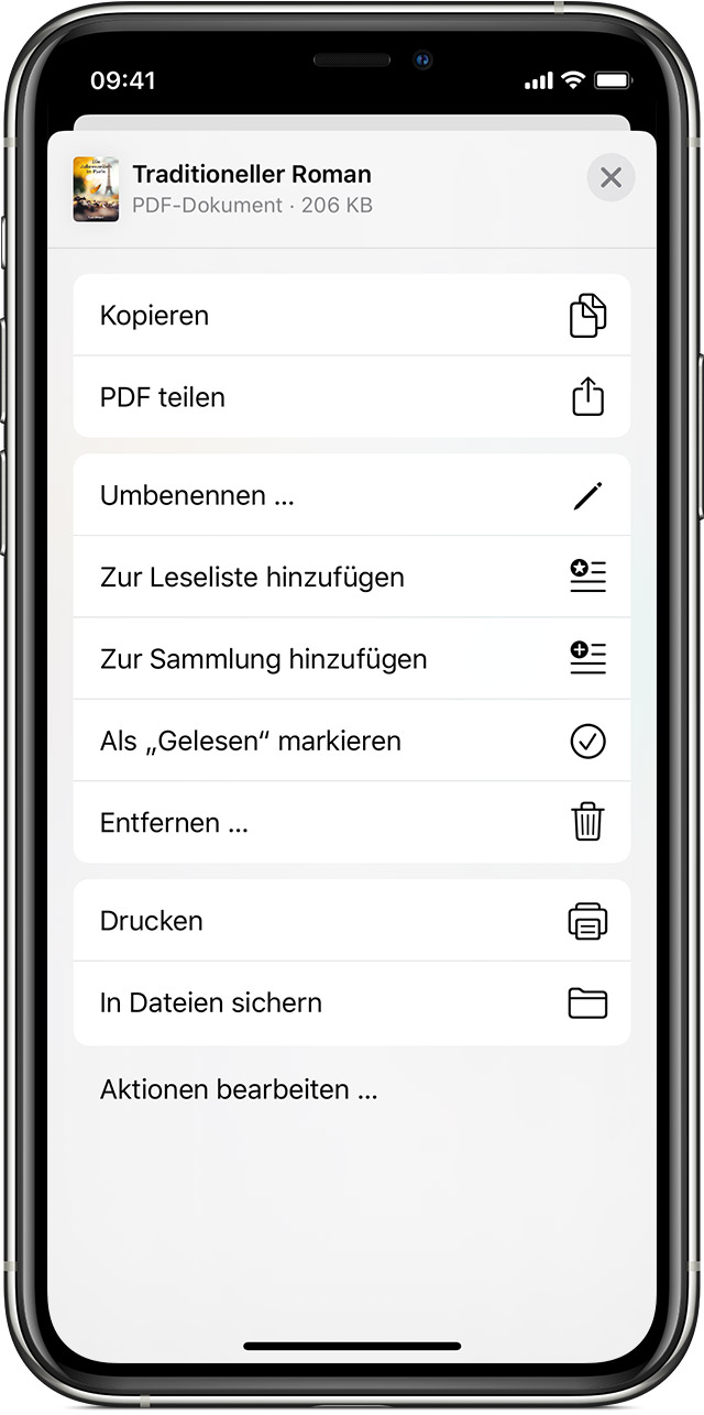 Mit Der Bucher App Auf Dem Iphone Ipad Oder Ipod Touch Pdfs Speichern Und Markieren Apple Support