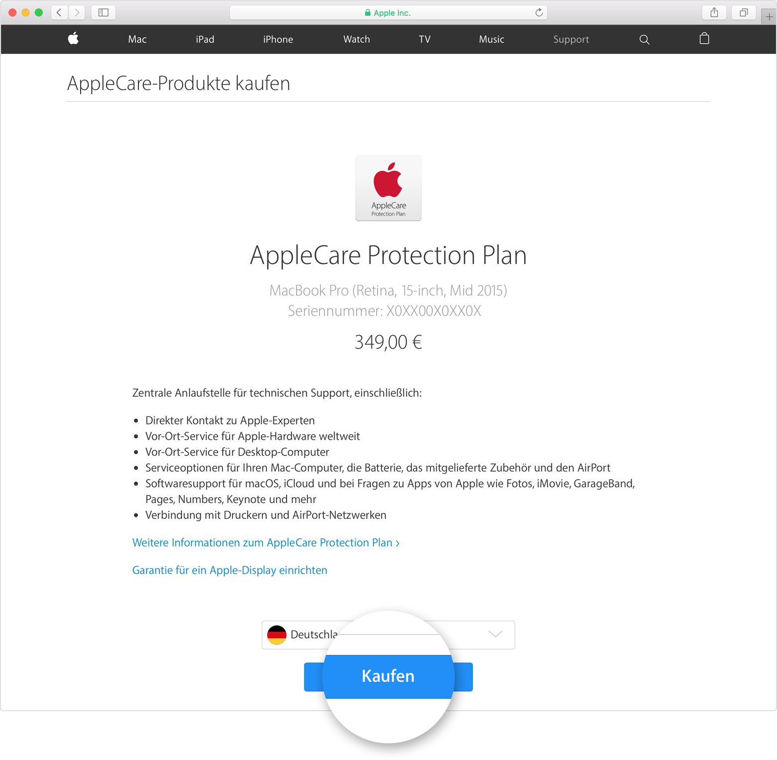 Kann ich einen AppleCareVertrag für mein Gerät erwerben? Apple Support
