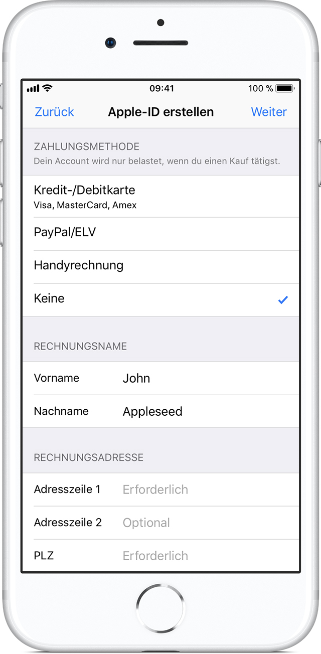 Zweite apple id erstellen