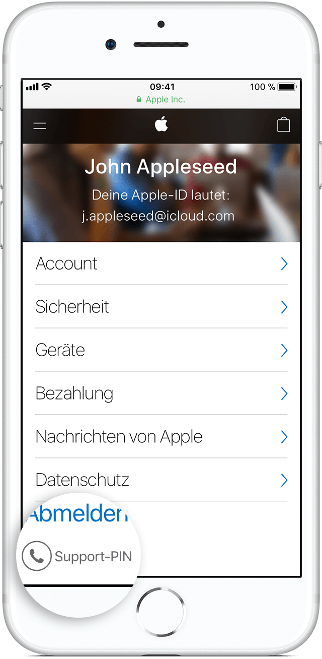 Eine temporäre SupportPIN erstellen Apple Support