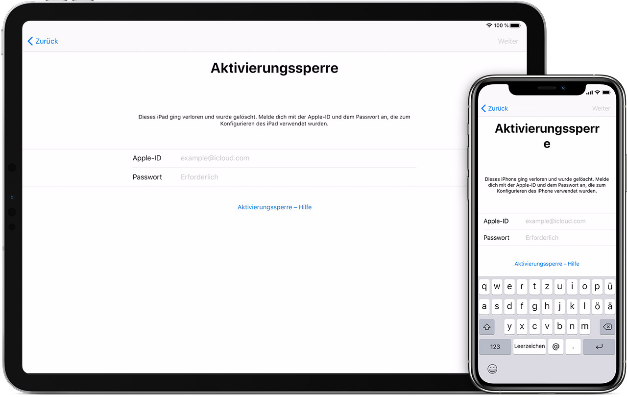 Aktivierungssperre für iPhone, iPad und iPod touch - Apple Support