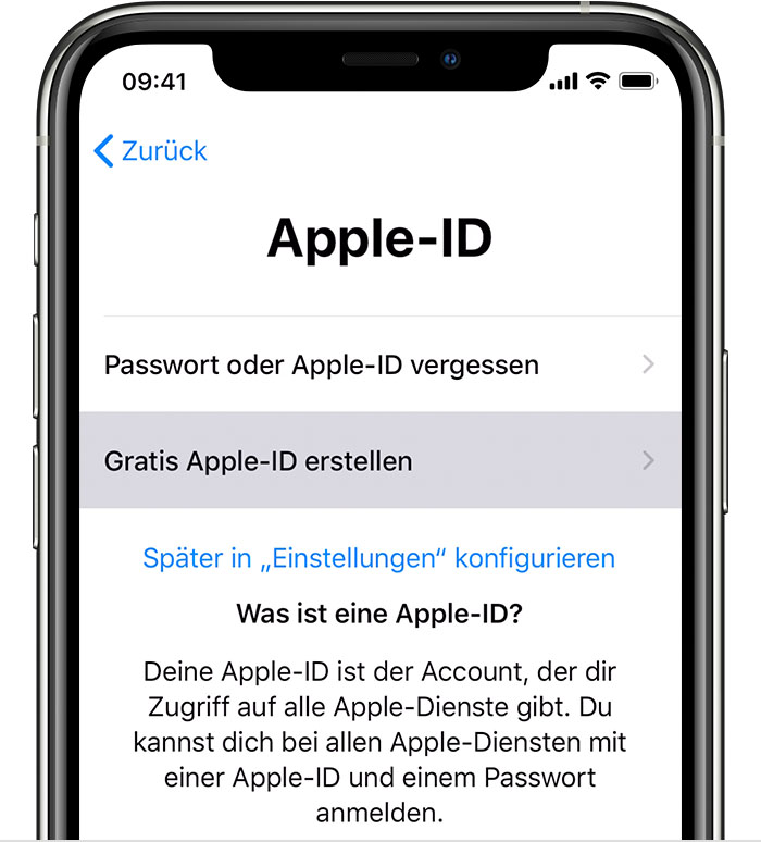 apple id email adresse erstellen