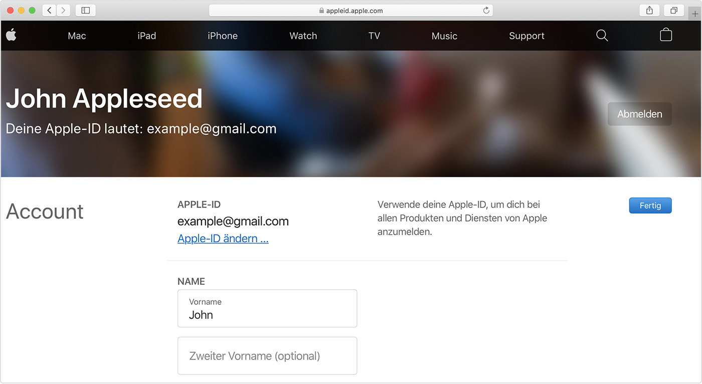 Deine Apple Id Andern Apple Support