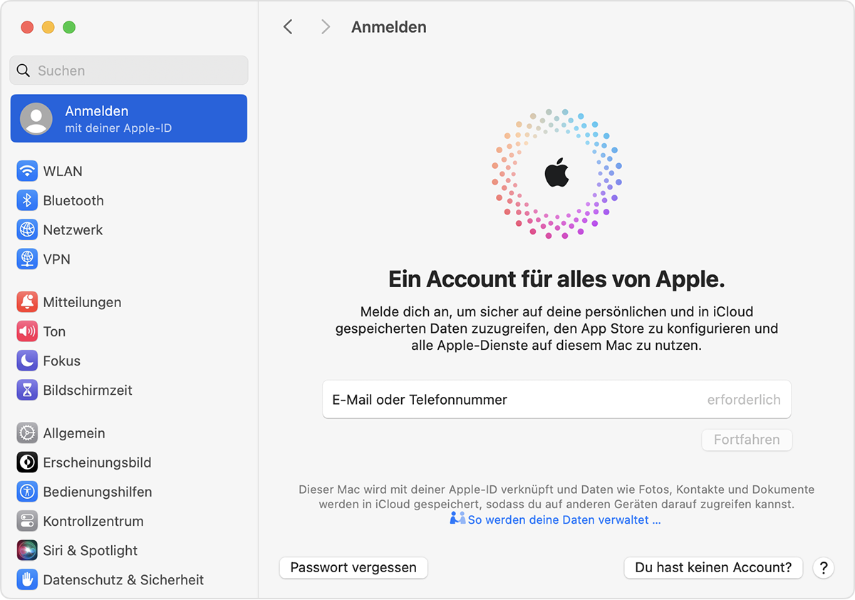 Mit deiner Apple-ID anmelden - Apple Support (DE)