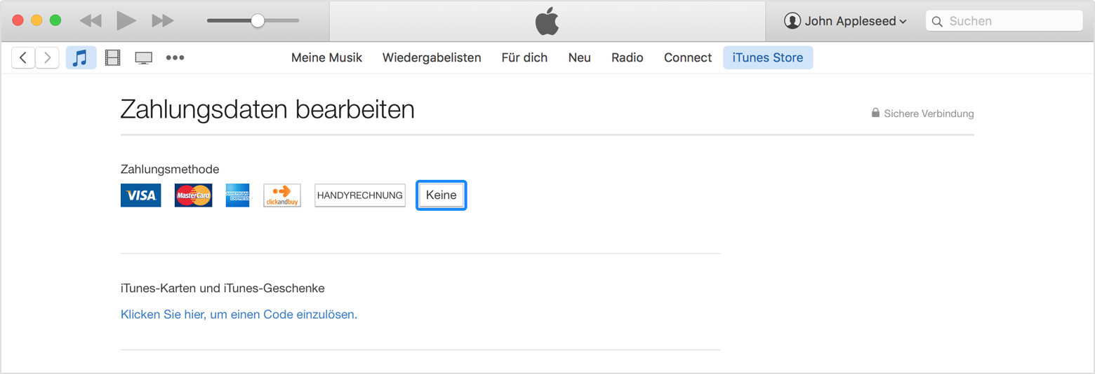 Itunes Store Kann Derzeit Keine Geschenkgutscheine Bearbeiten Apple-ID-Zahlungsdaten ändern oder entfernen - Apple Support