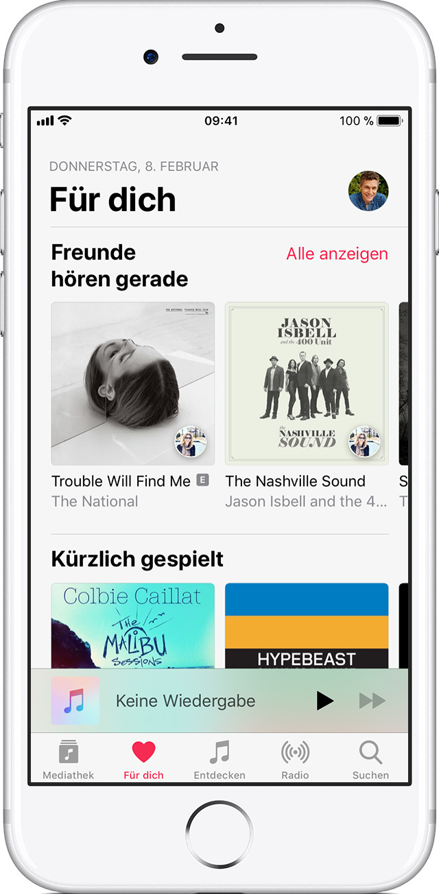 Apple Music auf dem iPhone, iPad, iPod touch oder AndroidTelefon
