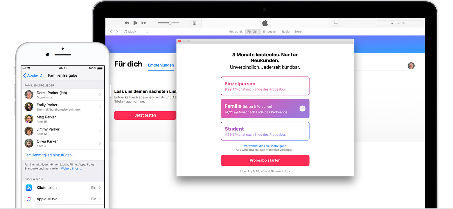 Apple Music-Familienabonnement abschließen - Apple Support