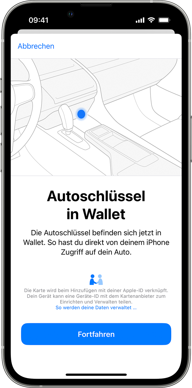 Autoschlüssel auf dem iPhone oder der Apple Watch zu Apple Wallet