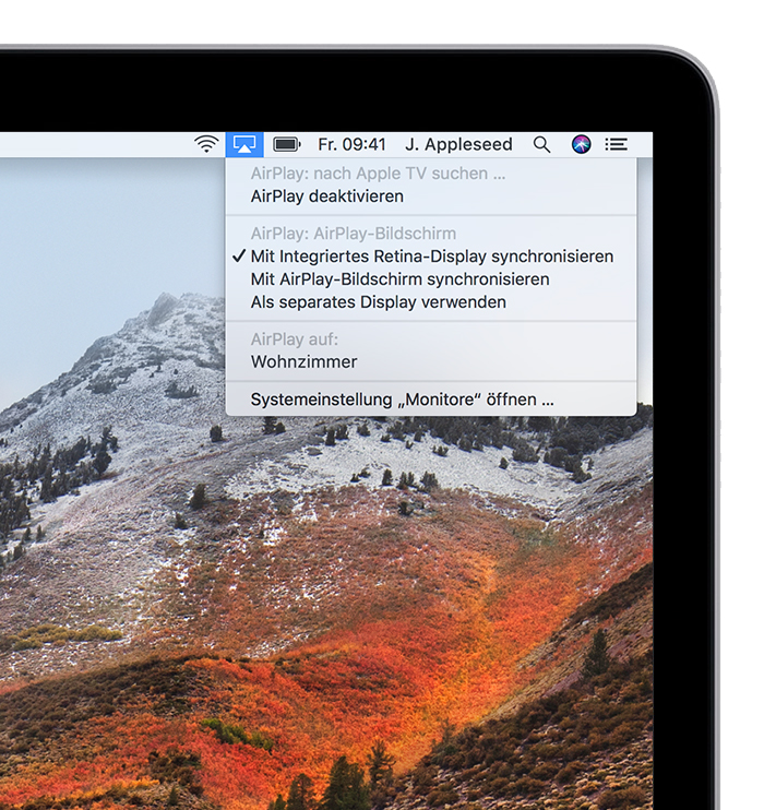 Mit AirPlay Videos streamen und den Bildschirm Ihres ...