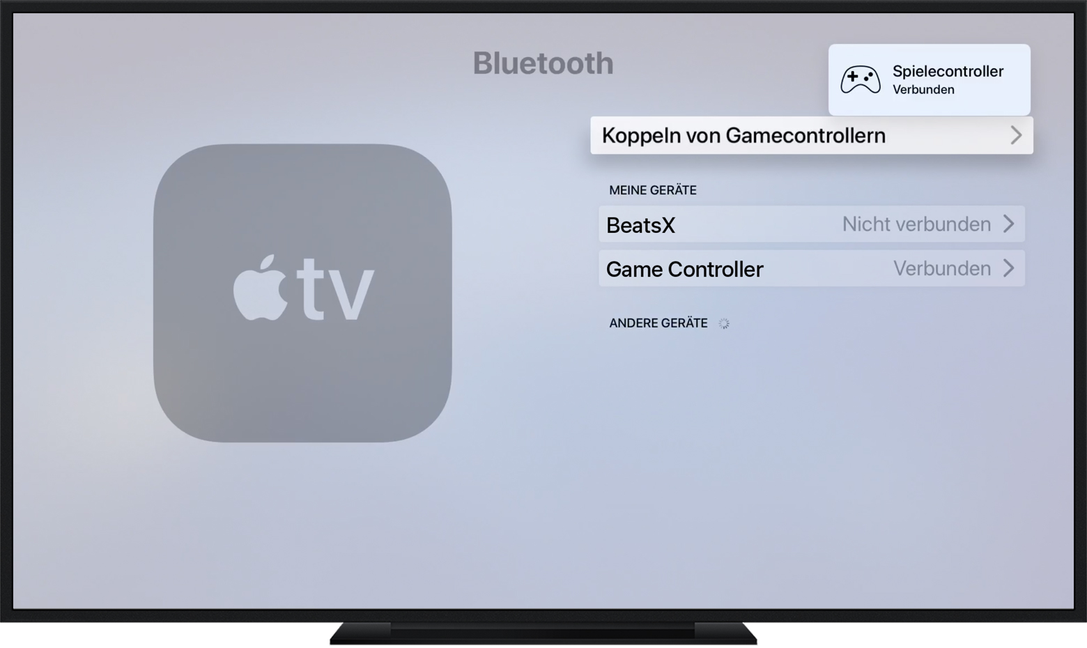 Einen kabellosen Spielecontroller mit einem Apple Gerät verbinden