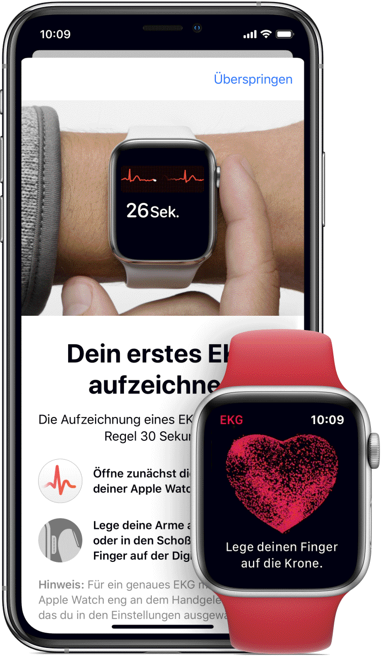Mit der EKG-App auf der Apple Watch Series 4 ein EKG aufzeichnen oder
