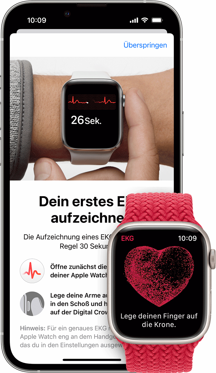 Mit Der Ekg App Auf Der Apple Watch Series 4 Series 5 Oder Series 6 Ein Ekg Aufzeichnen Apple Support