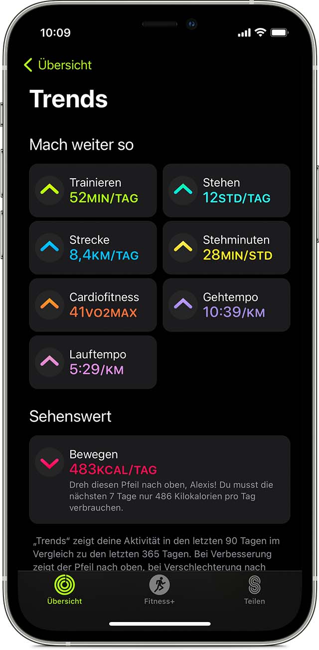 Trends in der FitnessApp nachverfolgen Apple Support (DE)