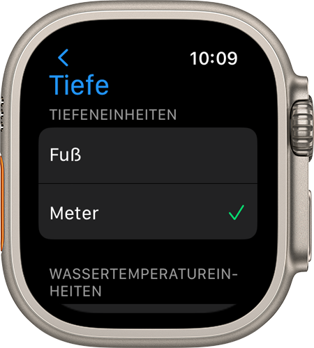 Tiefe-App auf der Apple Watch Ultra verwenden - Apple Support (DE)
