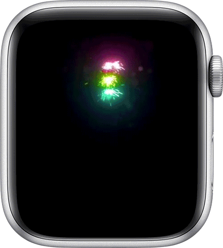Eine animierte GIF-Datei eines Apple Watch-Zifferblatts, auf dem „Alle 3 Ziele erreicht!“ angezeigt wird Mitteilung
