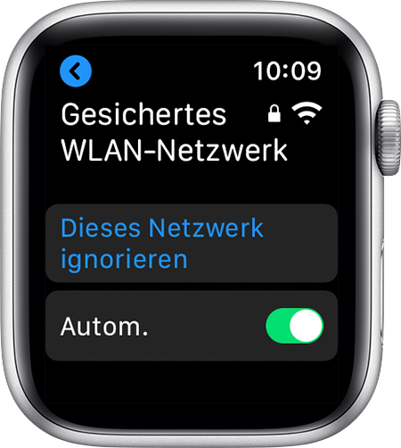 Option "Dieses Netzwerk ignorieren" auf der Apple Watch