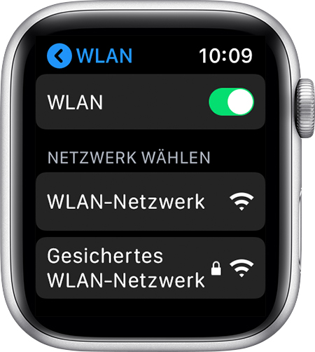 Bildschirm mit WLAN-Einstellungen