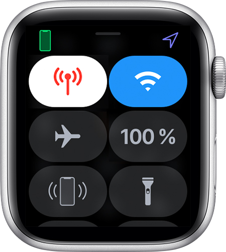 Kontrollzentrum auf der Apple Watch.