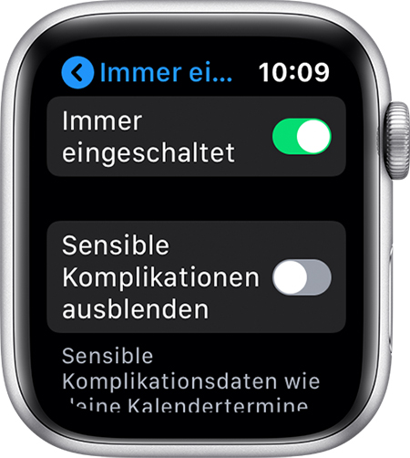 Funktion Immer Eingeschaltet Der Apple Watch Verwenden Apple Support