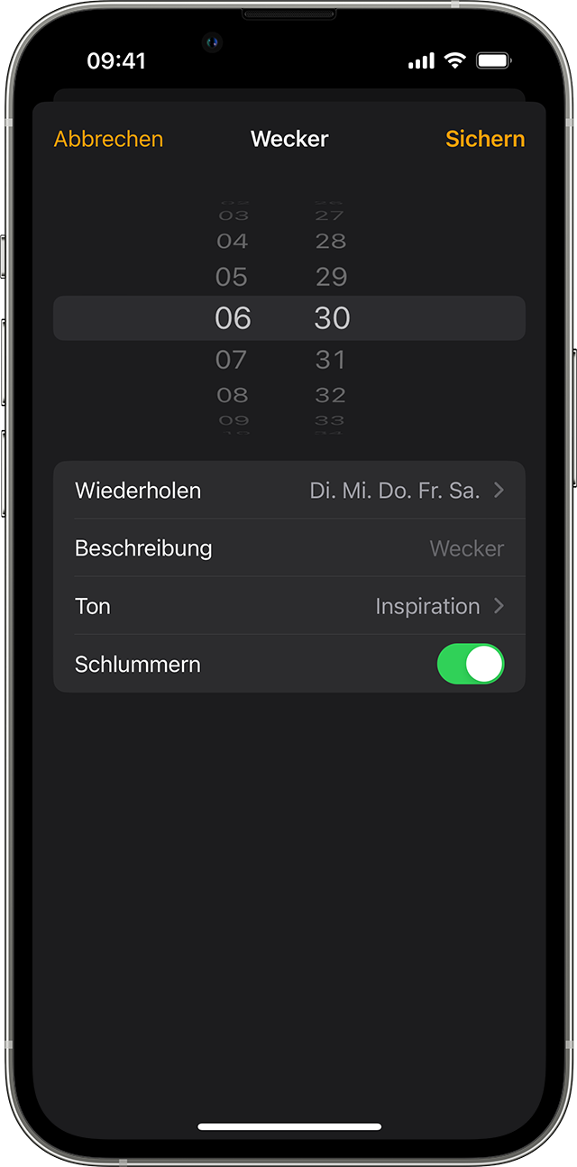 Wecker auf dem iPhone stellen und verwalten - Apple Support (DE)