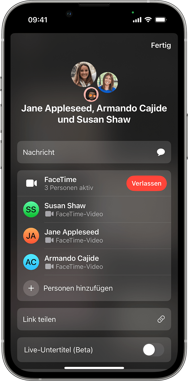 FaceTime-Gruppenanrufe auf dem iPhone oder iPad verwenden - Apple Support  (DE)