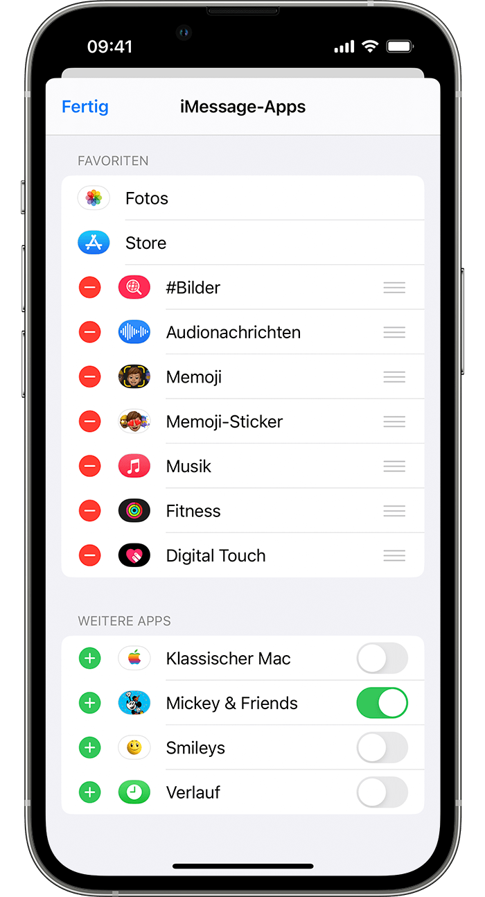 iPhone, das zeigt, wie iMessage-Apps entfernt oder hinzugefügt werden