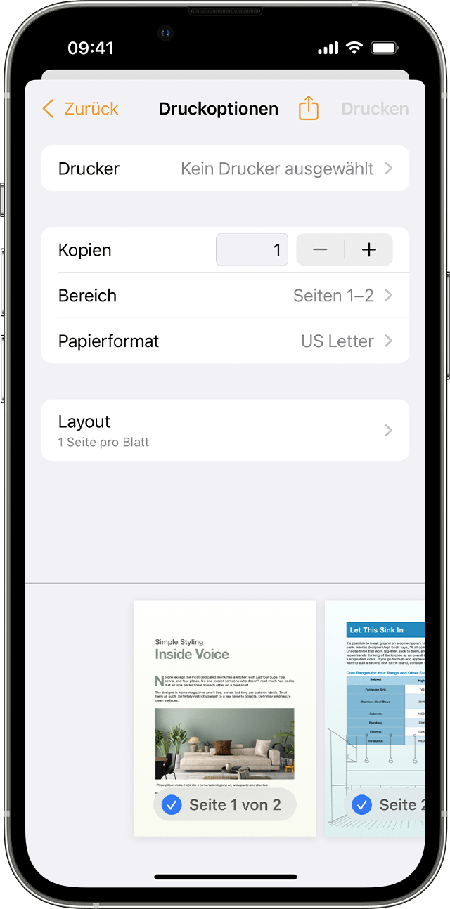 Mit AirPrint auf dem iPhone oder iPad drucken - Apple Support (DE)