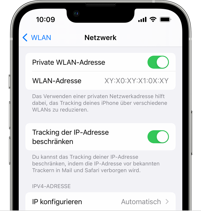Private WLAN-Adressen auf dem iPhone, iPad, iPod touch und der Apple Watch  verwenden - Apple Support (DE)